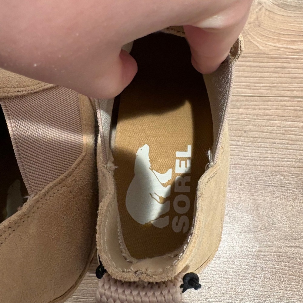 NWT Sorel Out N About III Wedge Bootie Women Tan 7.5 Waterproof Suede Chelsea - Picture 11 of 11